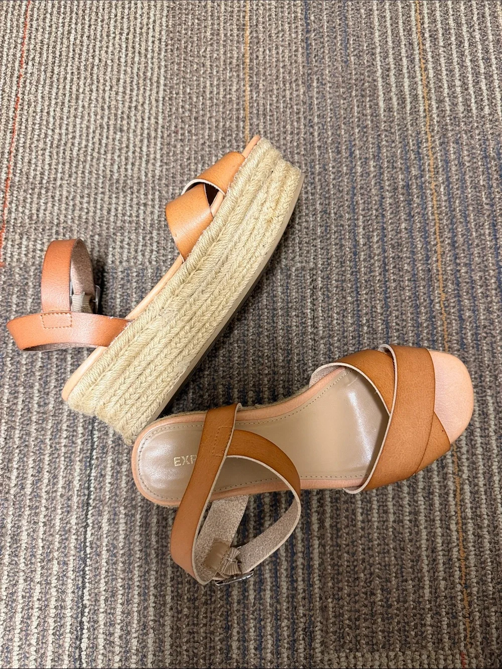 🤎 Express Tan Espadrille Platform Sandals 6.5 Flatforms 🤎